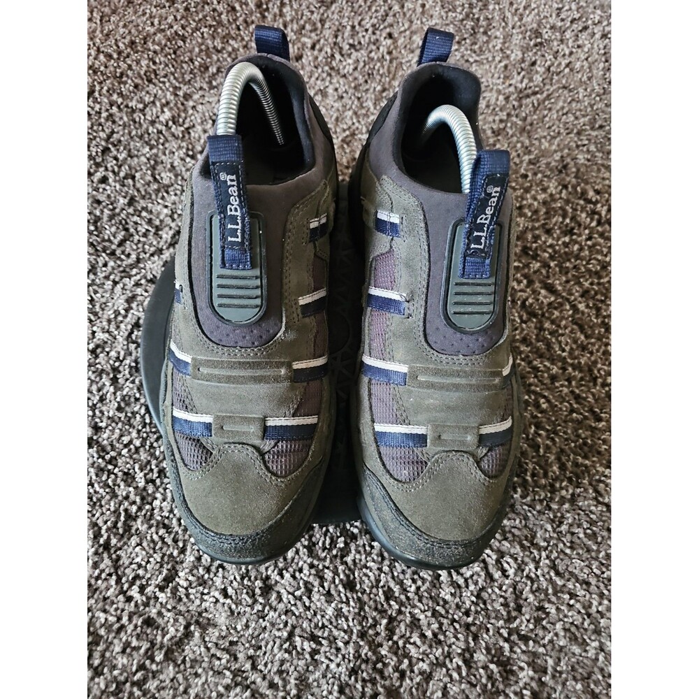 LL Bean Boots Womens 10 M Rain Duck Ankle Slip On Mocs 05455 Gray & Blue